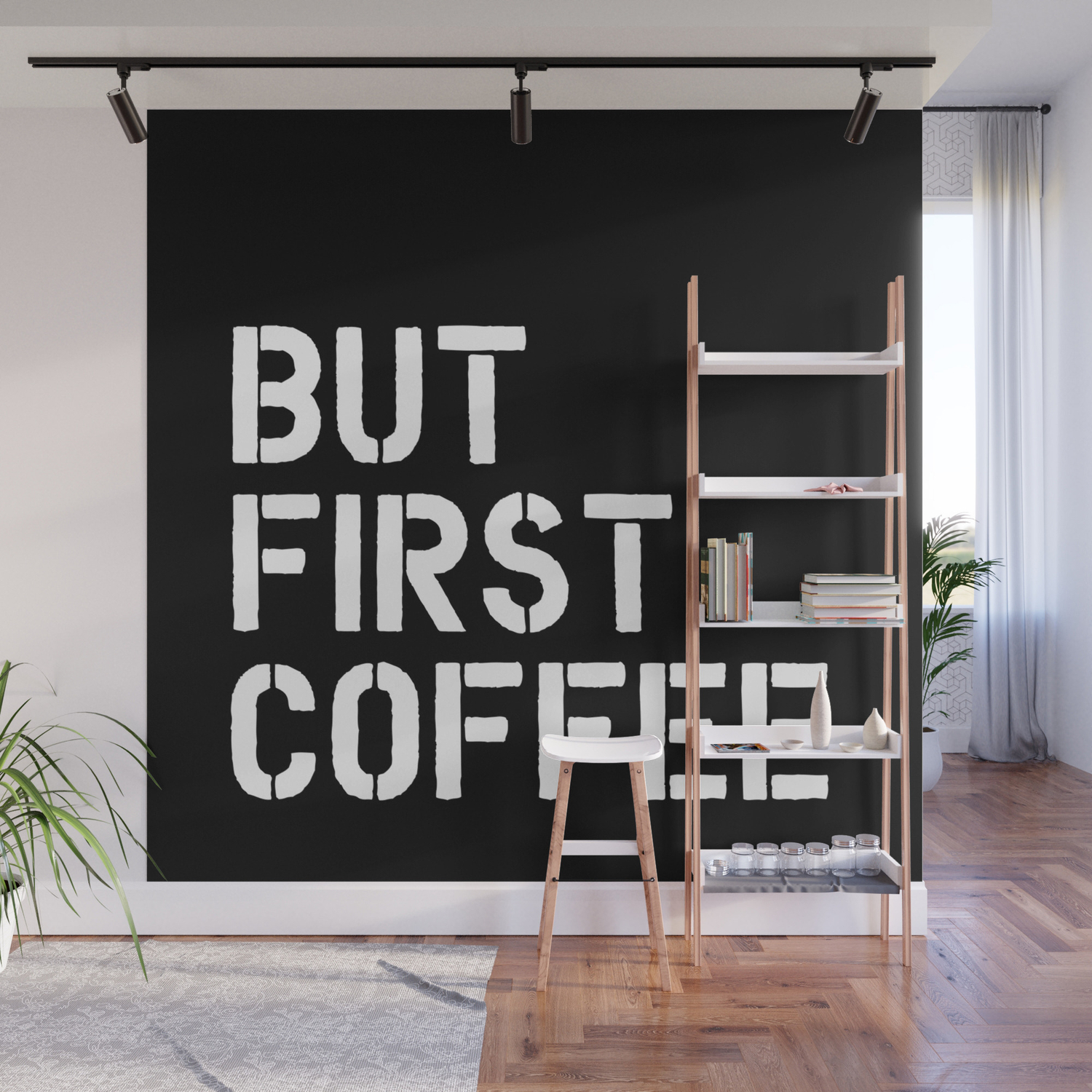 But First Coffee Typography Wall Art Home Decor Wall Mural By