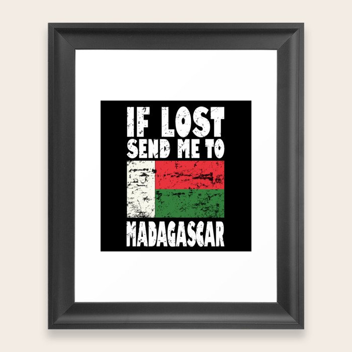 Madagascar Flag Saying Framed Art Print