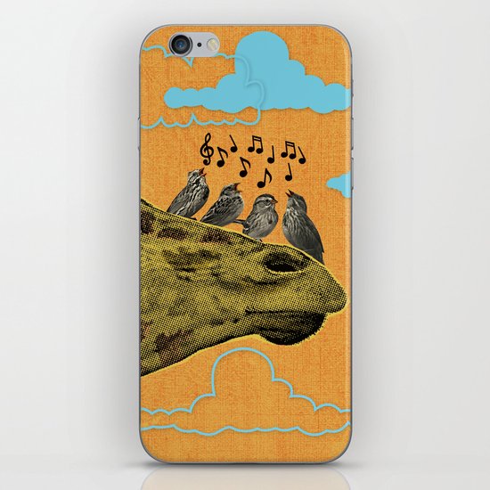 Giraffe & Singing Birds Print iPhone & iPod Skin