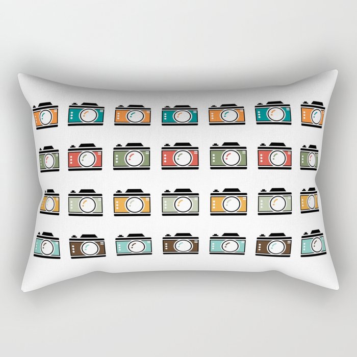Colourful Camera Icons Rectangular Pillow