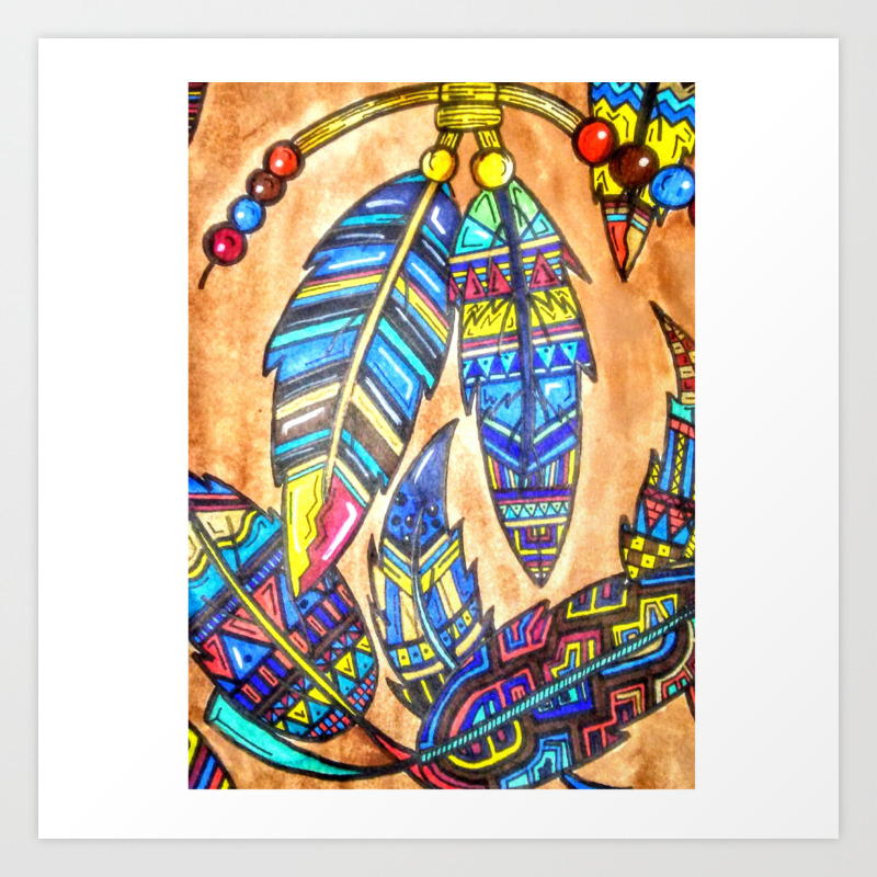 Native American Feathers Art Print By Efbytes Society6