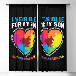 I Wear Blue For My Son Autism Awareness Blackout Curtain