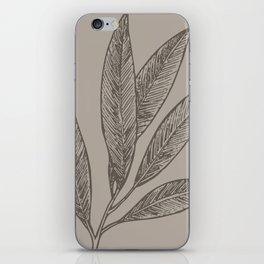 Elegant Leaves Nature Brown Beige iPhone Skin