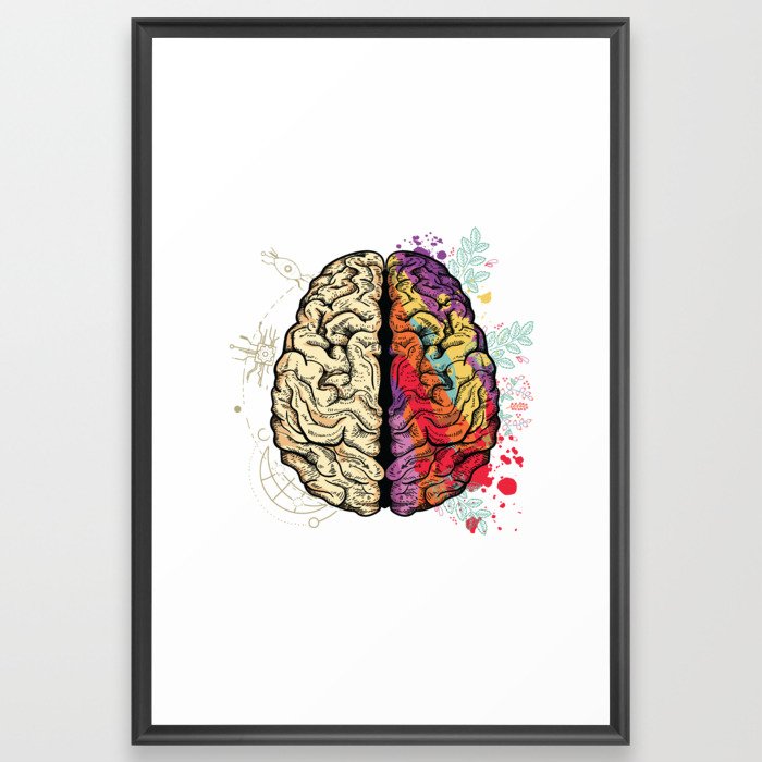 Intellectual/Creative Brain Anatomy  Framed Art Print