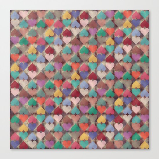 Colorful Love Pattern XI Canvas Print
