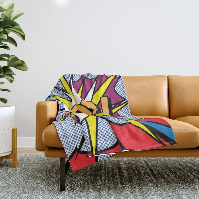 POP Art Exclamation Throw Blanket by Gary Grayson