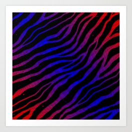 Ripped SpaceTime Stripes - Red/Blue Art Print