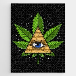 Weed Illuminati Pyramid Jigsaw Puzzle