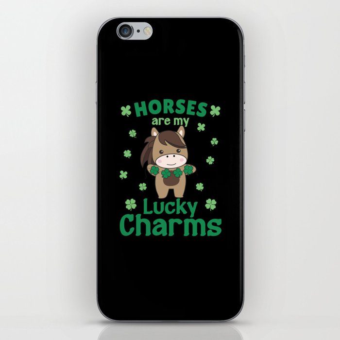 Horses Are My Lucky Charms St Patrick's Day iPhone Skin