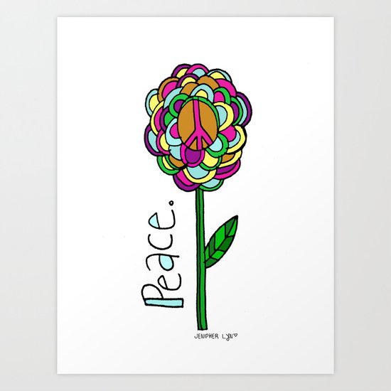 Peace Flower Art Print