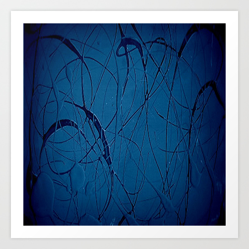 Navy Blue Jackson Pollock Style Famous Artists Abstract