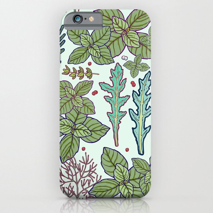 herbs pattern iPhone Case