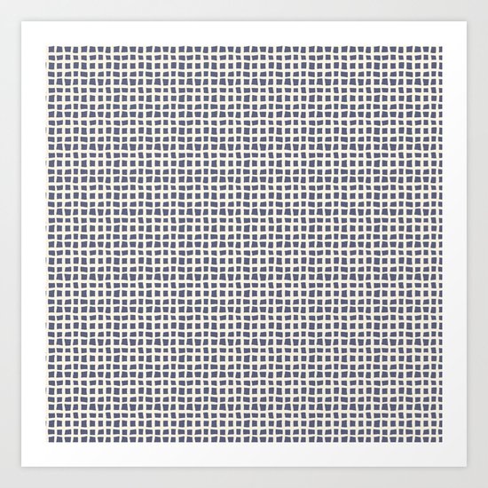 Blue Scribbles Pattern 07 Art Print
