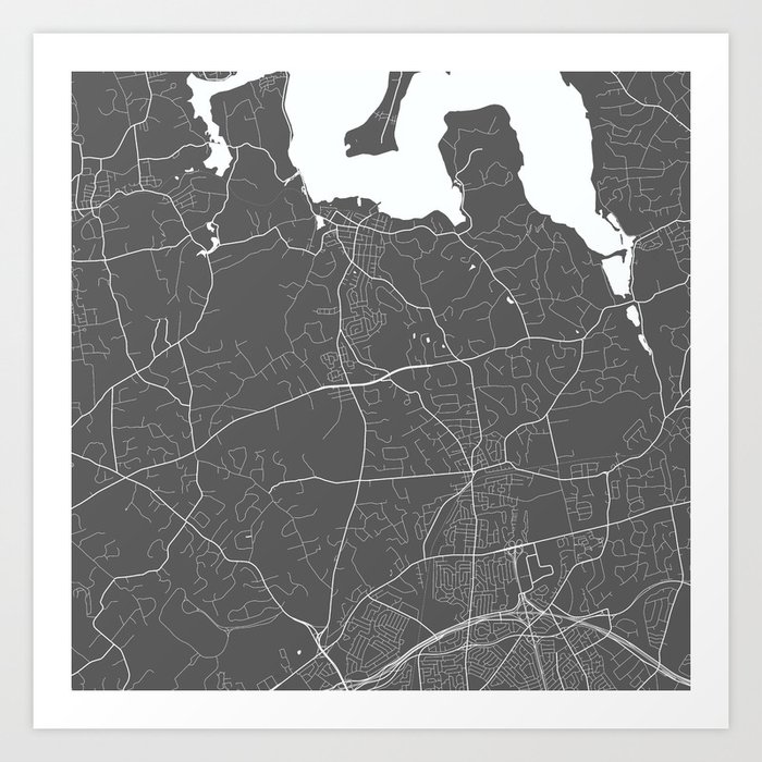 Oyster Bay Usa Modern Map Art Print By Myplaceprints