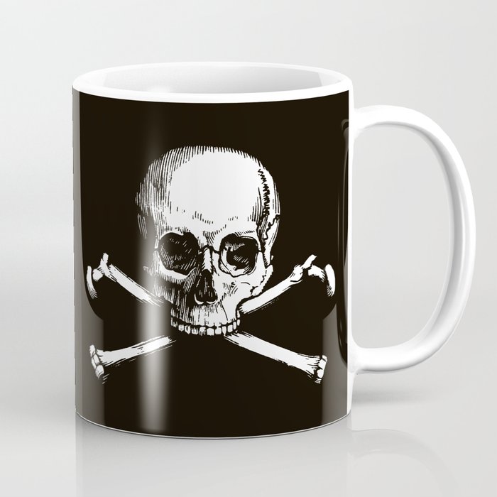 Skull and Crossbones | Jolly Roger | Pirate Flag | Black and White | Coffee Mug