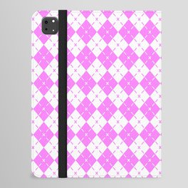 Light Magenta Pink Argyle Diamond Pattern iPad Folio Case