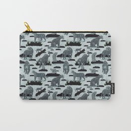 seamless pattern with group of gray leopards Carry-All Pouch