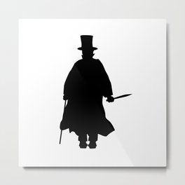 Jack the Ripper Silhouette Metal Print | England, Knife, Murder, Black, Dark, Scary, Graphicdesign, Cloak, Top, Whitechapel 