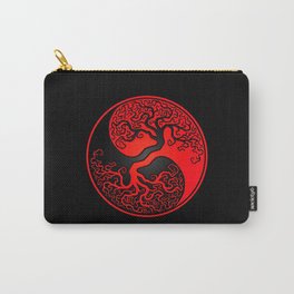 Red and Black Tree of Life Yin Yang Carry-All Pouch