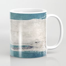 The White Whale Kaffeebecher | Painting, Terryfan, Animal, Fanbrothers, Illustration, Blue, Whale, Ocean, Ship, Spermwhale 