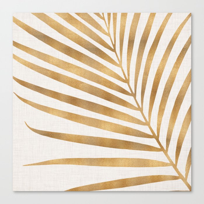 Metallic Gold Palm Leaf Canvas Print By Kristiangallagher Society6