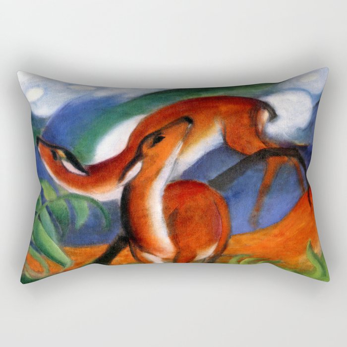 Franz Marc "Red Deer II" Rectangular Pillow