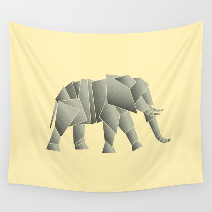 Geometric Animal: Elephant Wall Tapestry