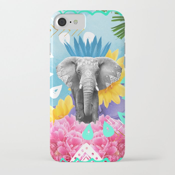 Elephant Festival - Blue iPhone Case