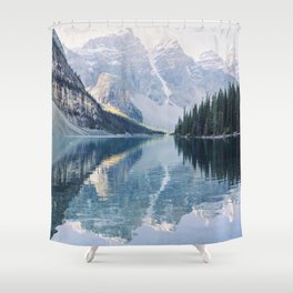 Sunrise Reflections - Moraine Lake, Banff Mountain Landscape Photography Shower Curtain