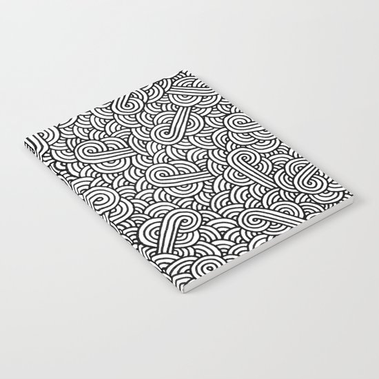 Black and white swirls doodles Notebook