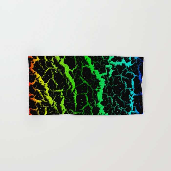 Cracked Space Lava - Rainbow RYGCB Hand & Bath Towel