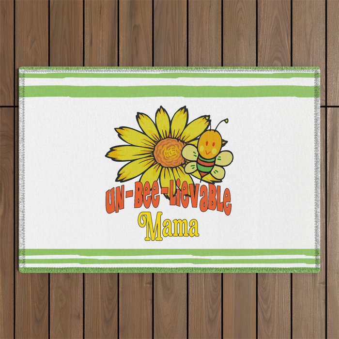 Unbelievable Mama Sunflowers and Bees Outdoor Rug