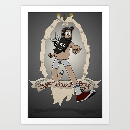 Super Beard Boy - Framed Justice! Art Print