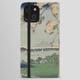 Cherry Blossoms on Spring River Ukiyo-e Japanese Art iPhone Wallet Case