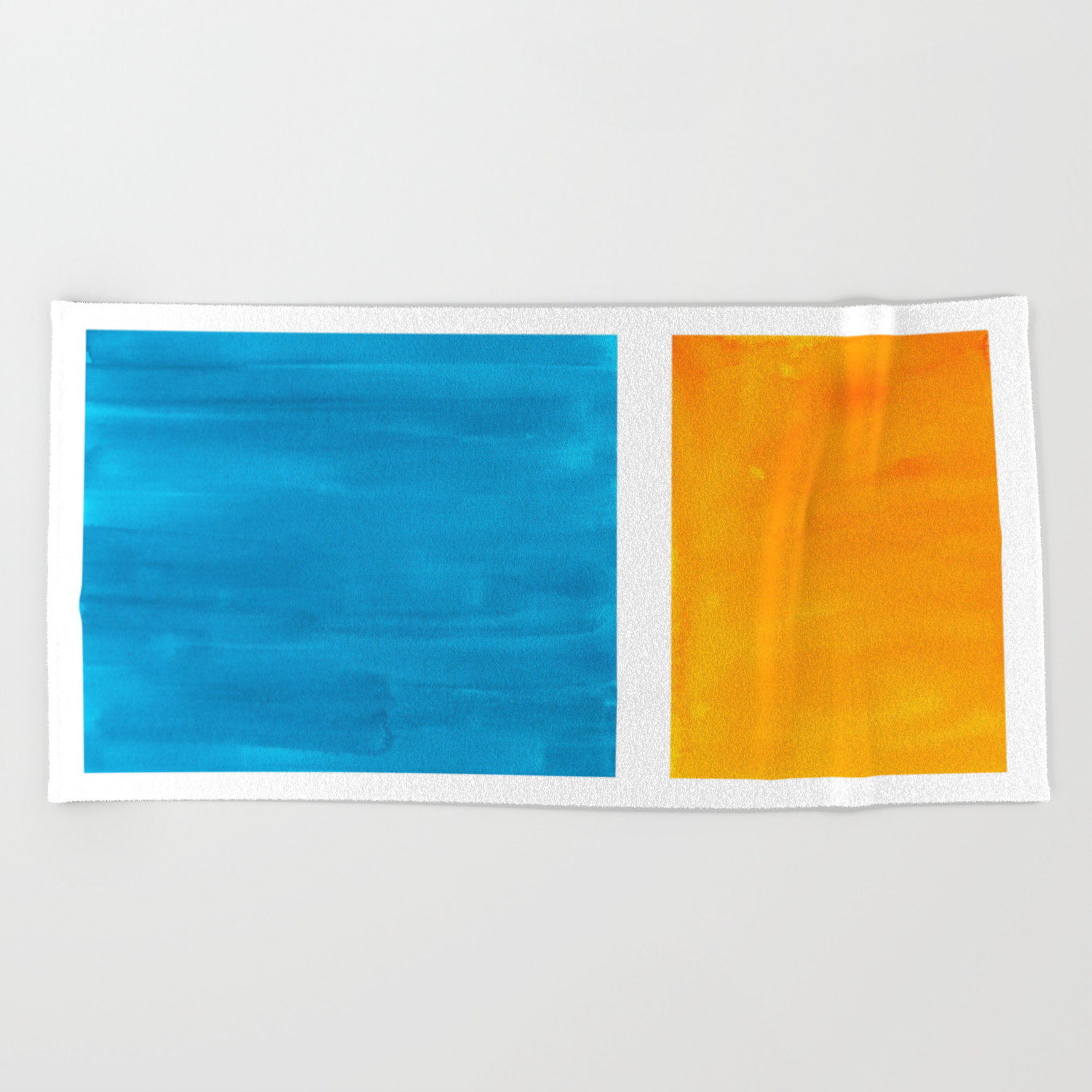 Colorful Jewel Tones Blue Gold Color Block Minimalist Watercolor
