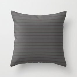 Dark Grey Monochrome Horizontal Stripes Pattern Throw Pillow