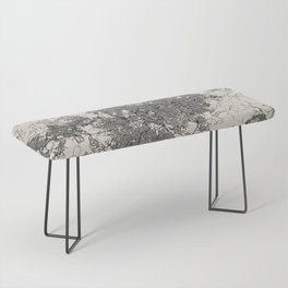 Brazil, Belo Horizonte - Black and White Authentic Map Bench