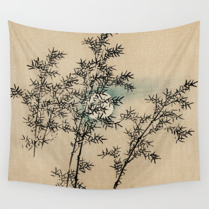 Bamboo Branches Traditional Japanese Flora Wall Tapestry