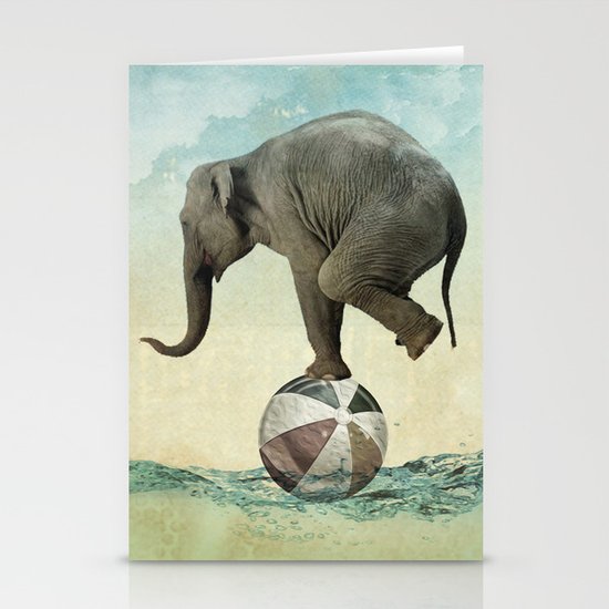 Elephant at Sea Stationery Cards