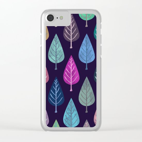 Watercolor Forest Pattern IV Clear iPhone Case