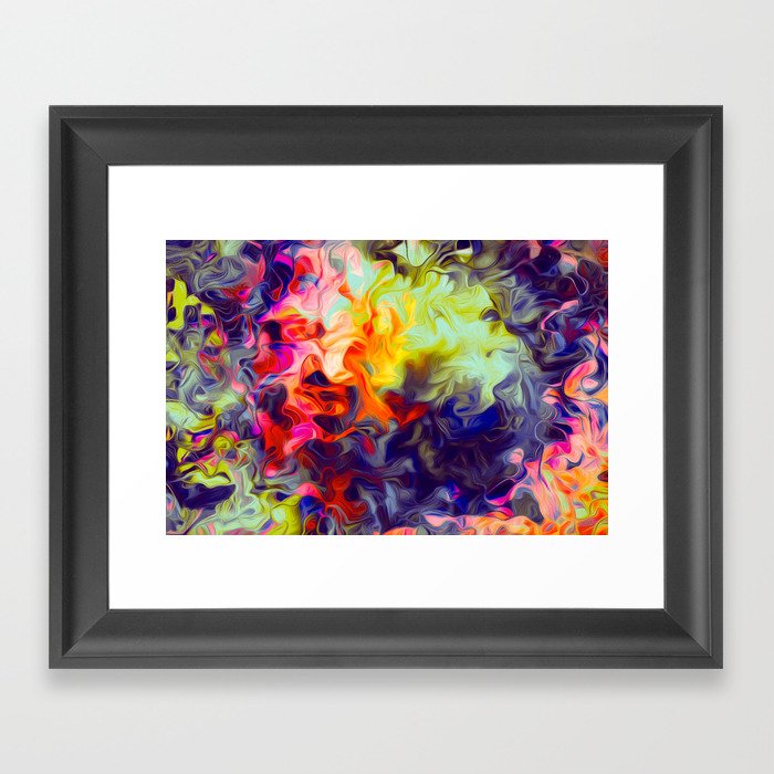 Surreal Smoke Abstract In Multicolor Framed Art Print