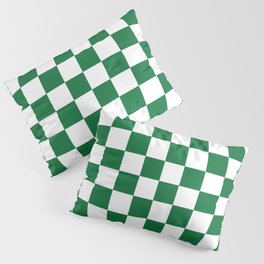 Checkered (Dark Green & White Pattern) Pillow Sham