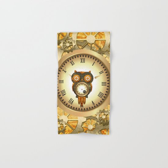 Steampunk, cute owl Hand & Bath Towel