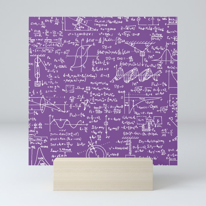 Physics Equations on Purple Mini Art Print