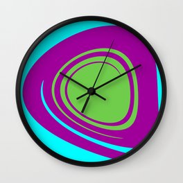 Aqua Purple Green Wall Clock | Twirl, Ruthpalmerfineart, Homedecor, Green, Swirl, Graphicdesign, Minimal, Colorful, Blue, Turquoise 