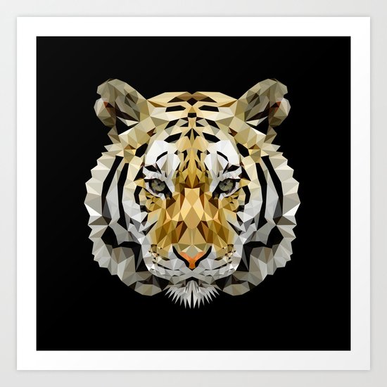 Fractal Tiger Art Print