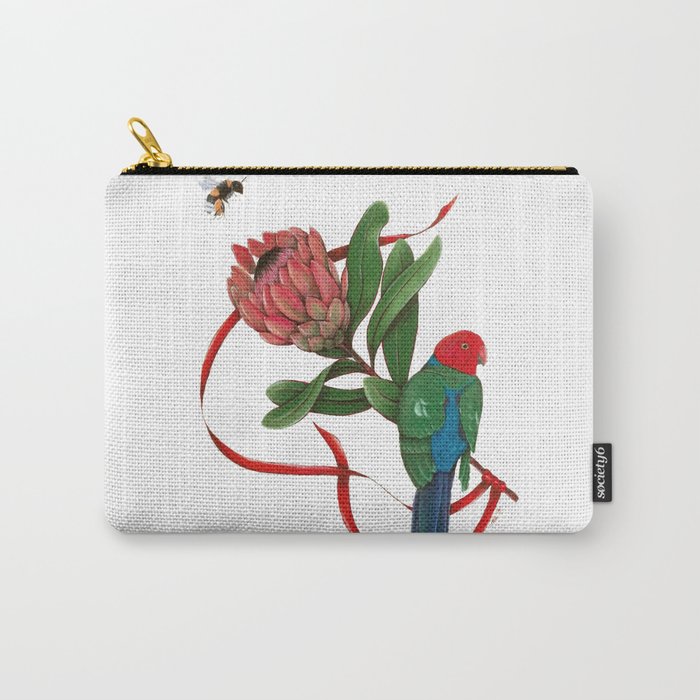 Bumblebee, Protea Flower and King Parrot Carry-All Pouch