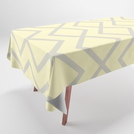 Antique Beige Rhombus Zig Zag on Pastel Yellow Tablecloth