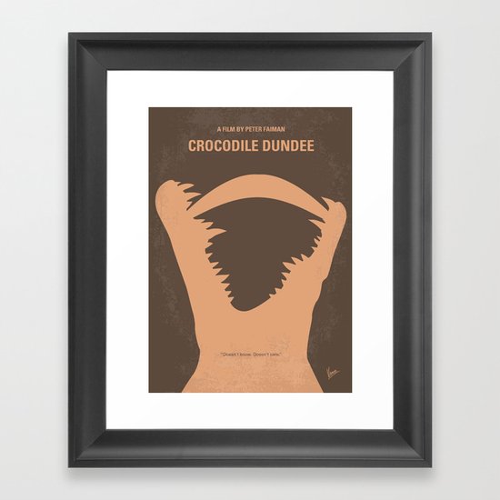 No210 My Crocodile Dundee minimal movie poster Framed Art Print