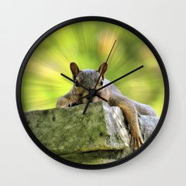 Relaxed Squirrel Wall Clock